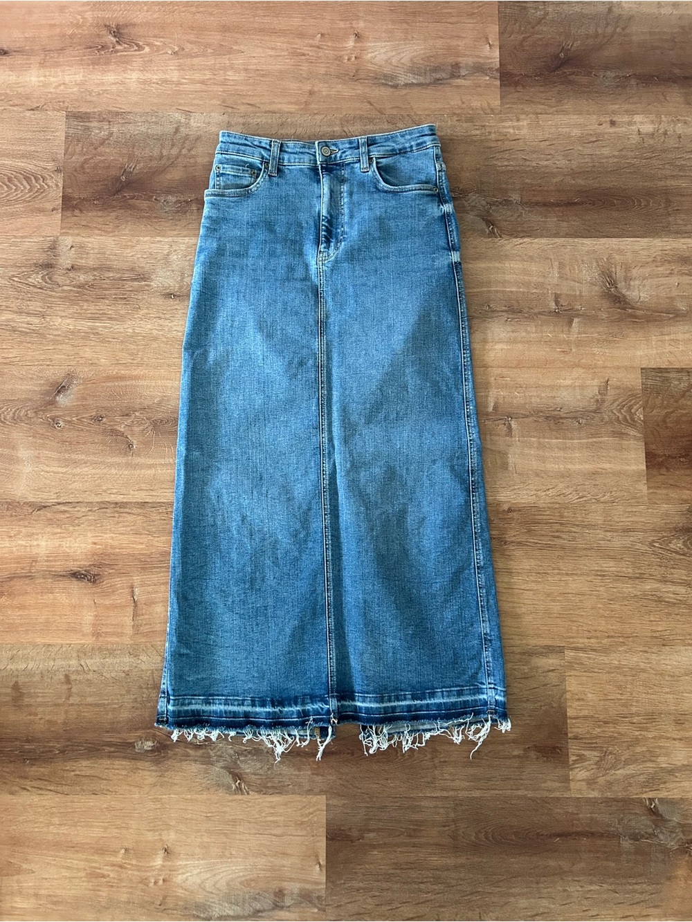 Zara Blue Denim Maxi Skirt